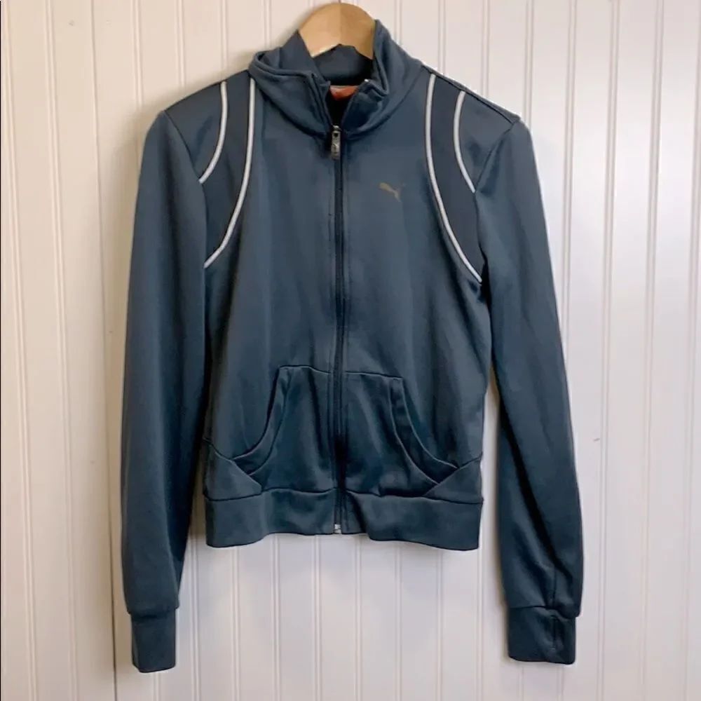 Puma gray zip up track jacket